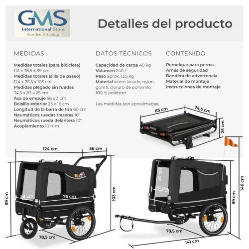 Dog Trailer – Black,Grey, Beige | 3 in 1 Multifunctional Home