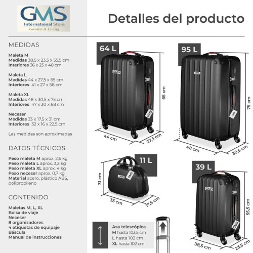 Hard‑Shell Luggage Set – 6 Colours Travel Suitcases GMS Store