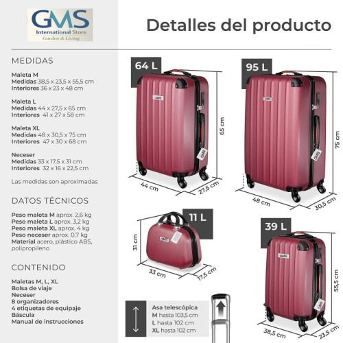 Hard‑Shell Luggage Set – 6 Colours Travel Suitcases GMS Store