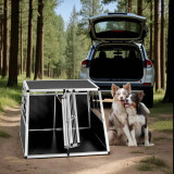 Double Aluminum Dog Transport Crate Home GMS Store