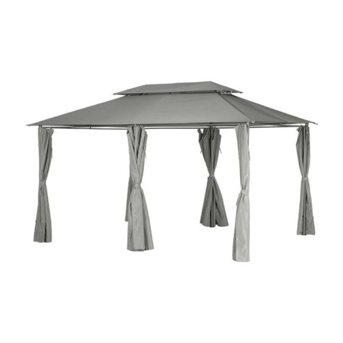 Steel pergola with gray curtains, 3x4mGMS20254659Home Accessories