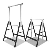 2 Caballetes Telescópicos, Caballetes Plegables Portátiles, Capacidad de Carga 250 kg, Altura Ajustable 80-130 cm