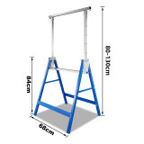 2 Caballetes Telescópicos, Caballetes Plegables Portátiles, Capacidad de Carga 250 kg, Altura Ajustable 80-130 cm