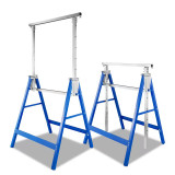 2 Caballetes Telescópicos, Caballetes Plegables Portátiles, Capacidad de Carga 250 kg, Altura Ajustable 80-130 cm