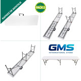 Pack 2 Bancos Plegables Solid 180x30x43cm 6 Personas Muebles de