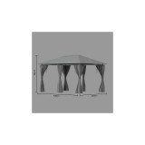 Steel Pergola with Gray Curtains 3x4m Garden Pergolas GMS Shop