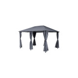 Steel Pergola with Gray Curtains 3x4m Garden Pergolas GMS Shop