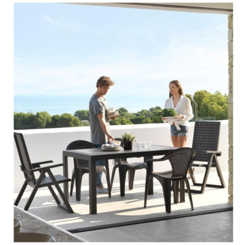 Mesa de Jardín DREAM Antracita 140x73x85 cm Mesas de jardín GMS
