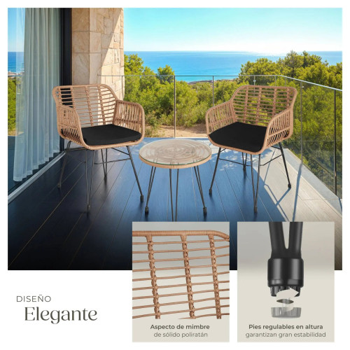 MOLFETTA Natural Rattan Set Home GMS Shop