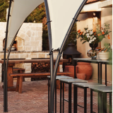 Pérgola redondeada de acero 3,7x3,7m Pérgolas de jardín GMS Shop