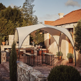 Pérgola redondeada de acero 3,7x3,7m Pérgolas de jardín GMS Shop