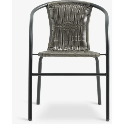 Bistro Chair Set with Gray Poly Rattan Weave Home GMS Shop