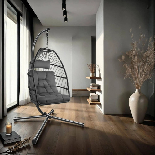 Silla colgante ARIANE gris oscuro Sillas de jardín GMS Shop
