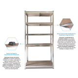 Estanterías metálicas set de 2 180x90x40cm carga máx 875kg